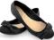 C127 BLACK # BALERINY FINEZYJNA KOKARDA # skóra 38