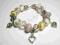 Elegancka bransoletka modułowa SERCE kwiat charms