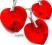 SWAROVSKI przepiękny komplet RED HEART SREBRO