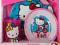 HELLO KITTY - ZESTAW 3 TALERZ MISKA KUBEK NOWY