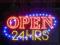 NOWOŚĆ ! Neon LED Piktogram Open 24HRS