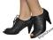 Czarne obcas SZPILE peep-toe BOTKI r. 39 B13 hit!