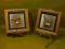 2 X MINIATURA PTAKI / DREWNIANE ZŁOTE RAMKI