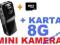 Mini Kamera Aktyw. Głosem Podsłuch KLIPS +karta 8G