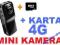 Mini Kamera Aktyw. Głosem Podsłuch KLIPS +karta 4G