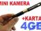 Mini Kamera Podsłuch DŁUGOPIS + karta 4gb micro sd