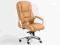 Wygodny obrotowy fotel biurowy FOSTER beż skóra