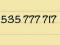 Złoty numer 535 777717 nowy..