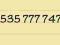 Złoty numer 535 777747 nowy..