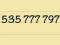 Złoty numer 535 777797 nowy..