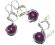 Zestaw kolczyki i zawieszka świderki fioletowy