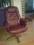 Fotel biurowy + podnóżek skóra bordo STAN IDEALNY