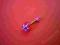 Kolczyk do pępka gwiazdka czerwony akryl1,6x10x5/8