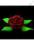 Róża z listkami w kolorze bordowym z cukru M1
