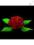Róża z listkami w kolorze czerwonym z cukru M1
