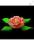 Róża z listkami w kolorze łososiowym z cukru M1