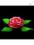Róża z listkami w kolorze różowym ciemnym M1