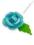 Zestaw róż z listkami w kolorze niebieskim R6 AGA