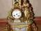 Piękny stary zegar z cynkalu z alabastrem, antyk!