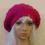 NOWA CZAPA-BERET r. 52-58 W MELANŻU MALINY POŁYSK