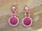 Sutasz piękne różowe kolczyki impregnowane