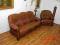 PIĘKNY KOMPLET WYPOCZYNKOWY SOFA FOTEL SKÓRA NATUR