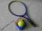 RAKIETA tenisowa z PIŁKĄ na GUMCE do NAUKI tenisa