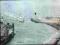 KOŁOBRZEG 1966 statek Balladyna wejście do portu