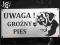 TABLICZKA TABLICZKI UWAGA PIES GRAWEROWANA 20x10cm