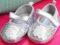 BALERINKI 3-6 mcy 11cm srebrne w cekiny