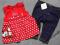 *DISNEY TUNIKA Z MINNIE ED NOWE A'LA JEANSY 0-3 M