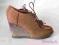 CUDNE BOTKI MOKASYNKI KOTURN WEDGE TRAPER CAMEL 39