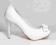 buty do ślubu platforma 36 skóra białe peep toe