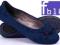 WIOSNA ______ BUTY BALERINKI 124 BLUE ZAMSZ 38