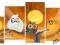 M_ARTE DUŻY OBRAZ 5 CZESCI PŁYTA 140x65cm SOWY
