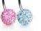 Kolczyk piercing do pępka Swarovski kula oryginał