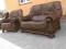 SOFA + FOTEL SKÓRA NATURALNA,DĄB