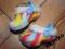 Tęczowe klapki z futerkiem plus REEBOK i pajacyk