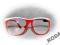 Okulary zerówki clear- czerwone