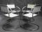 BAUHAUS ARMCHAIRS x 4,  BIAŁA SKÓRA,  50/60 DESIGN