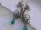 AUTORSKIE KOLCZYKI ,STEAMPUNK,TURKUSOWA KROPLA