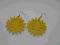 Lekkie kolczyki drewniane żółte kwiatki
