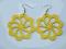 Lekkie kolczyki drewniane żółte kwiatki