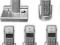 Telefon bezprzewodowy 5 słuchawek, sekretarka