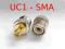 Złącze redukcja wtyk adapter UC1 F SMA F pozłacane