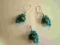 KOLCZYKI + WISIOREK TURKUS ZIELONY SWAROVSKI