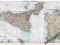 SYCYLIA SARDYNIA Piękna stara mapa 1905 oryginał