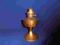 Piękna stara mosiężna lampa naftowa-Anglia