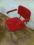 Krzesło Sylwia czerwone z podłokietnikami chrom