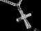 Krzyżyk damski cyrkonia srebro rodowane 925
